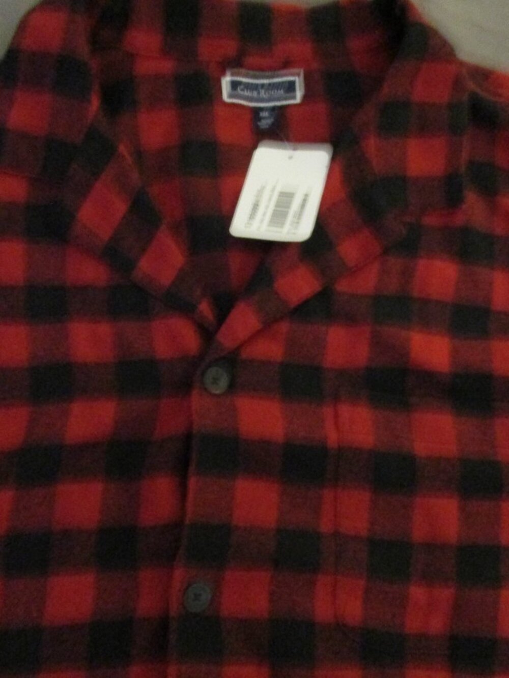 Macy's Club Room Red Checked Long Sleeve Shirt XXL